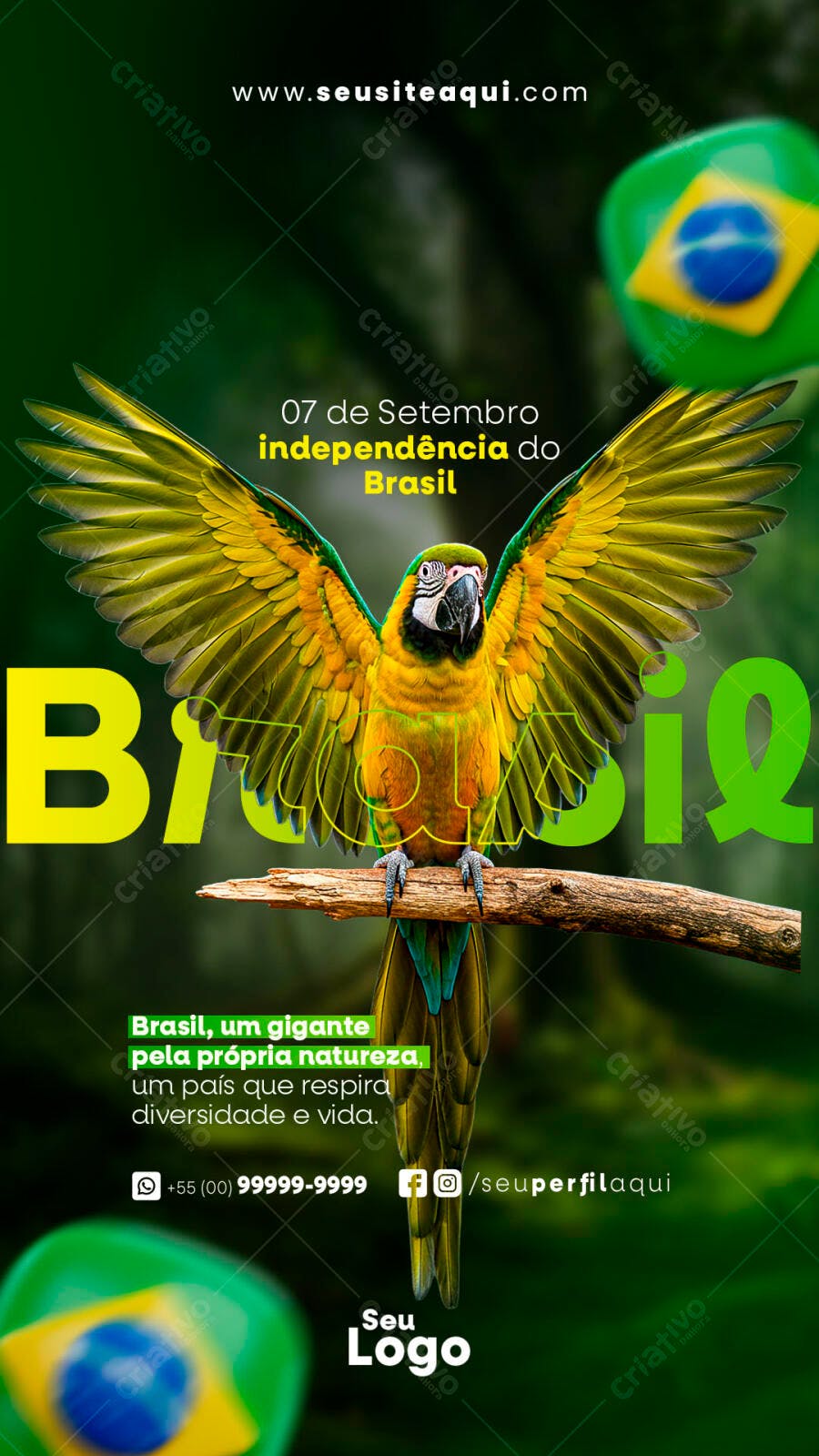 Flyer 7 de Setembro Independência do Brasil PSD Editável