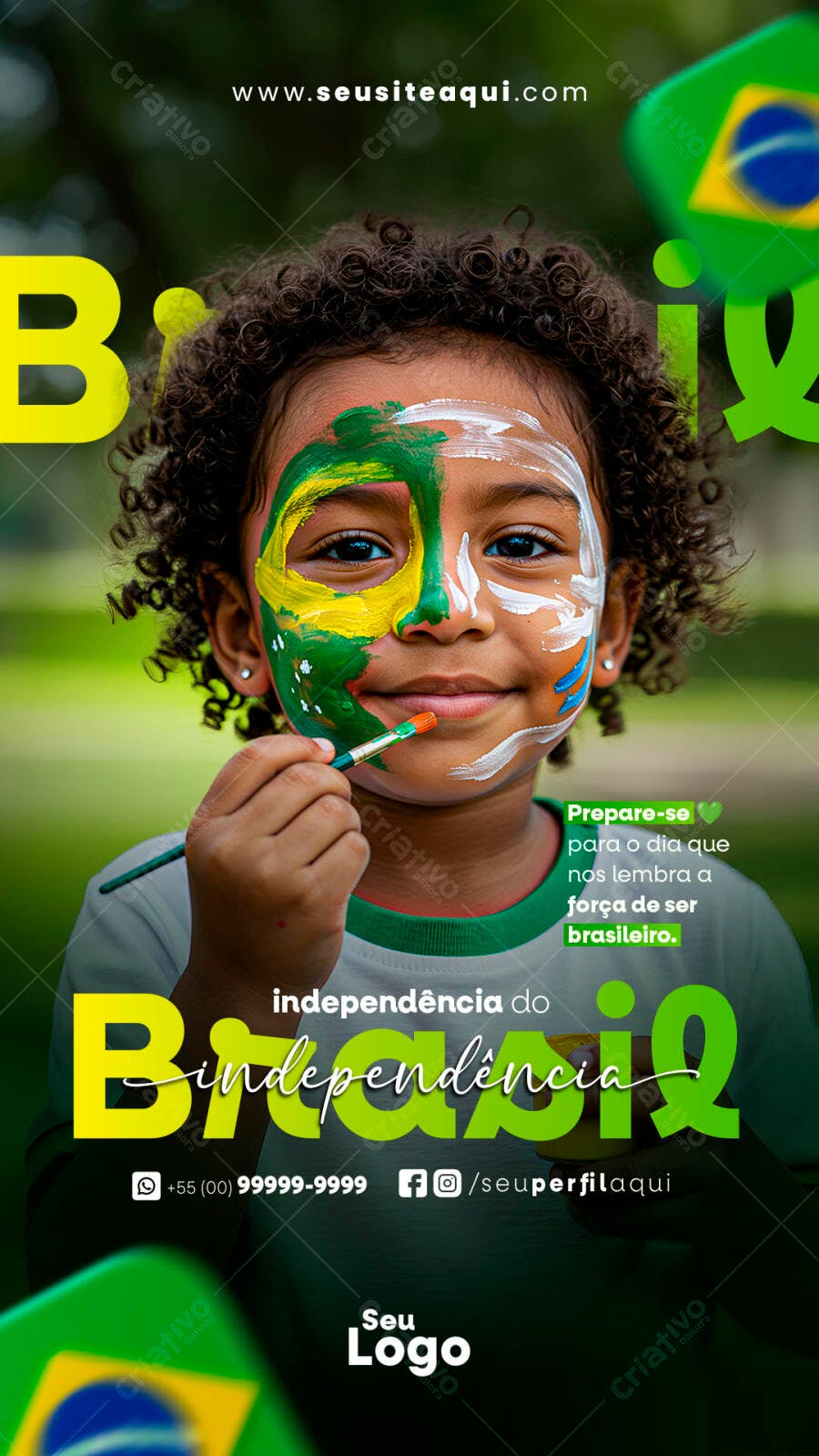 Flyer para o Dia da Independência do Brasil PSD Editável