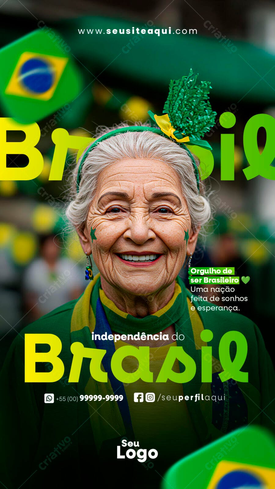Flyer para o Dia da Independência do Brasil PSD Editável