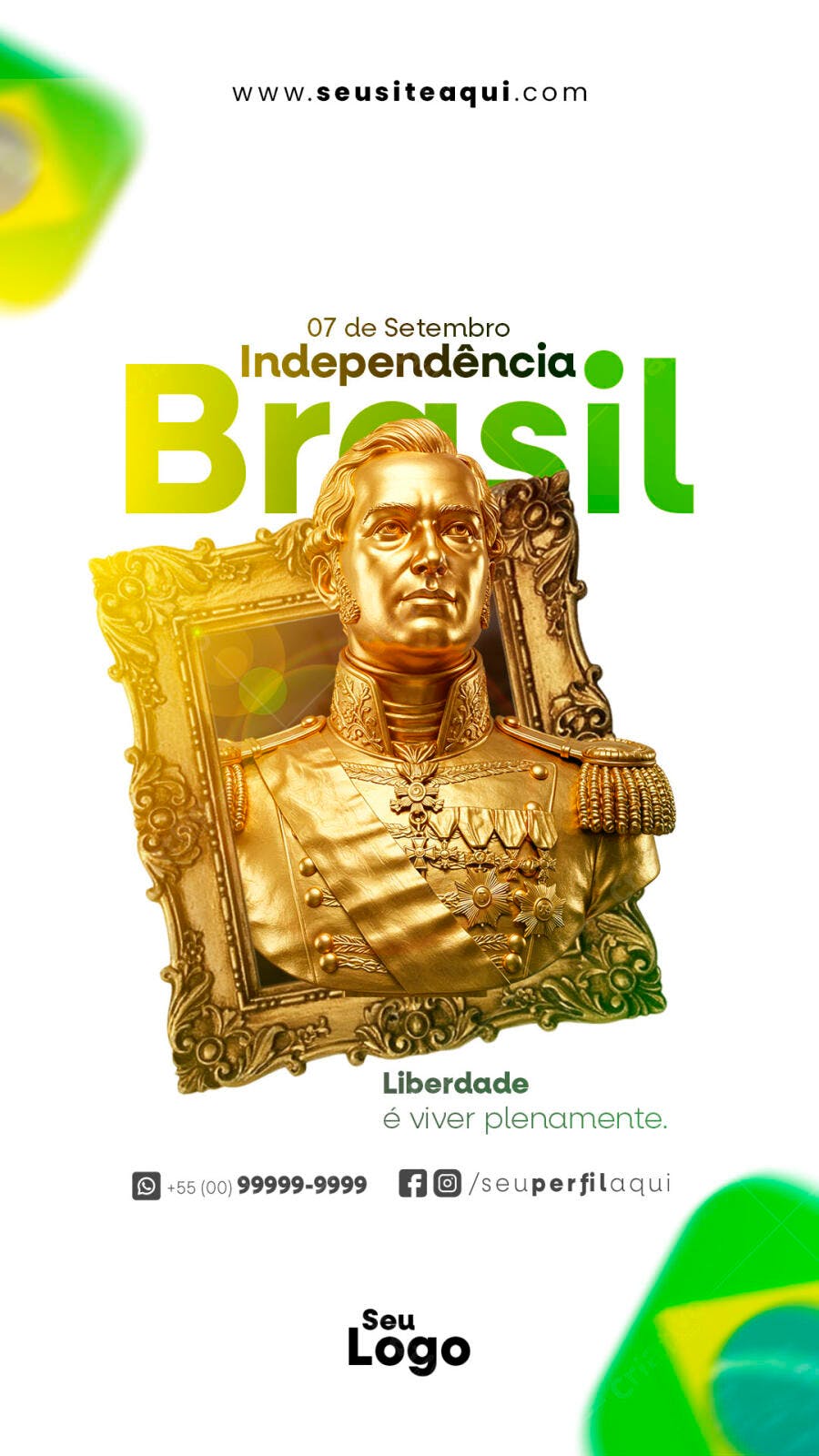 Flyer 7 de Setembro Independência do Brasil PSD Editável