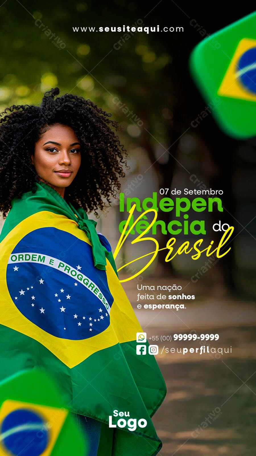 Flyer para o Dia da Independência do Brasil PSD Editável