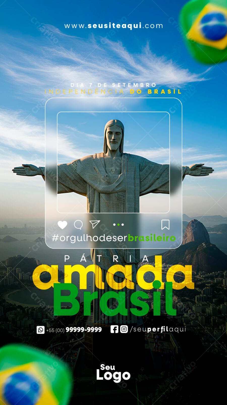 Flyer 7 de Setembro Independência do Brasil PSD Editável