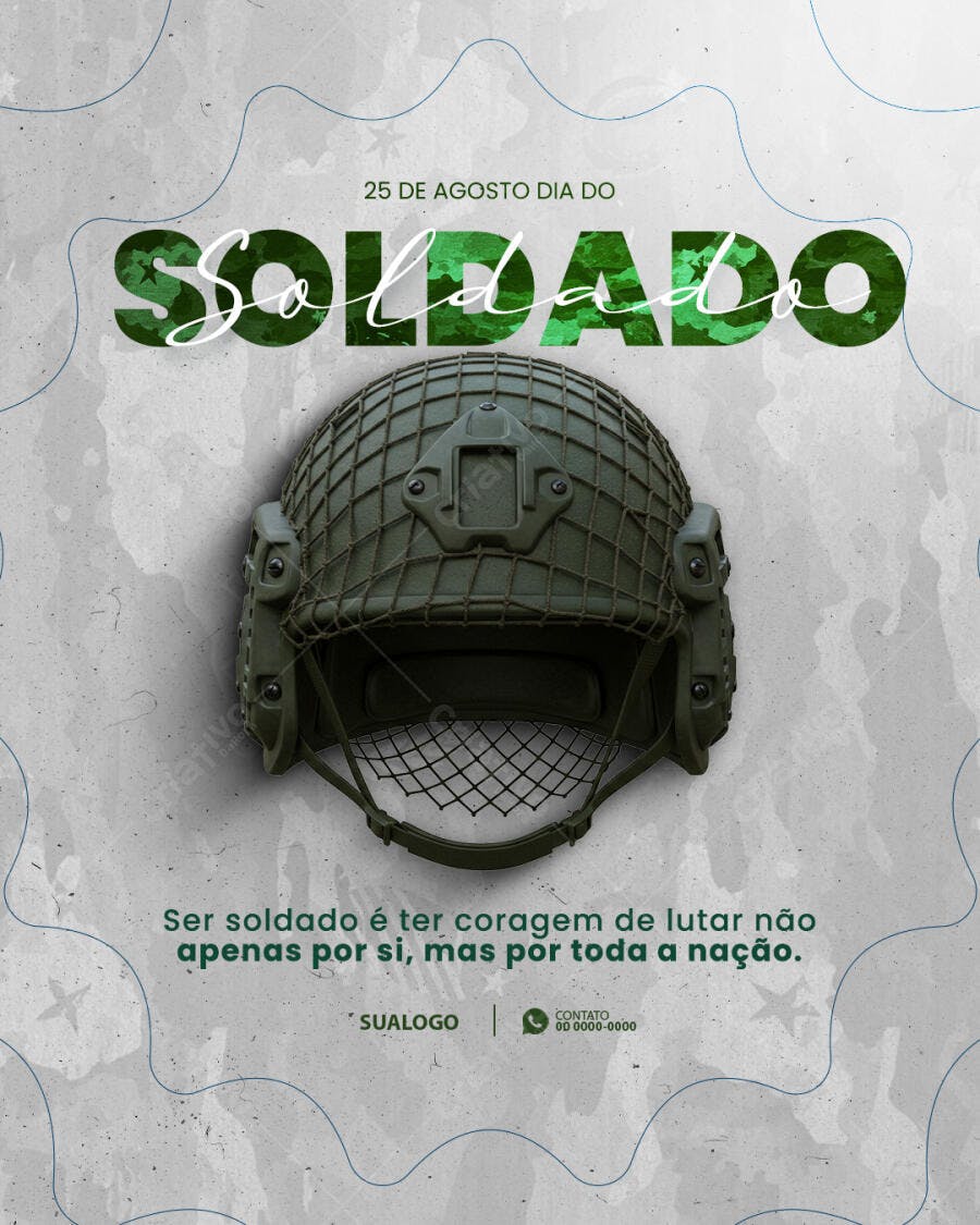 Flyer Dia do Soldado PSD Editável