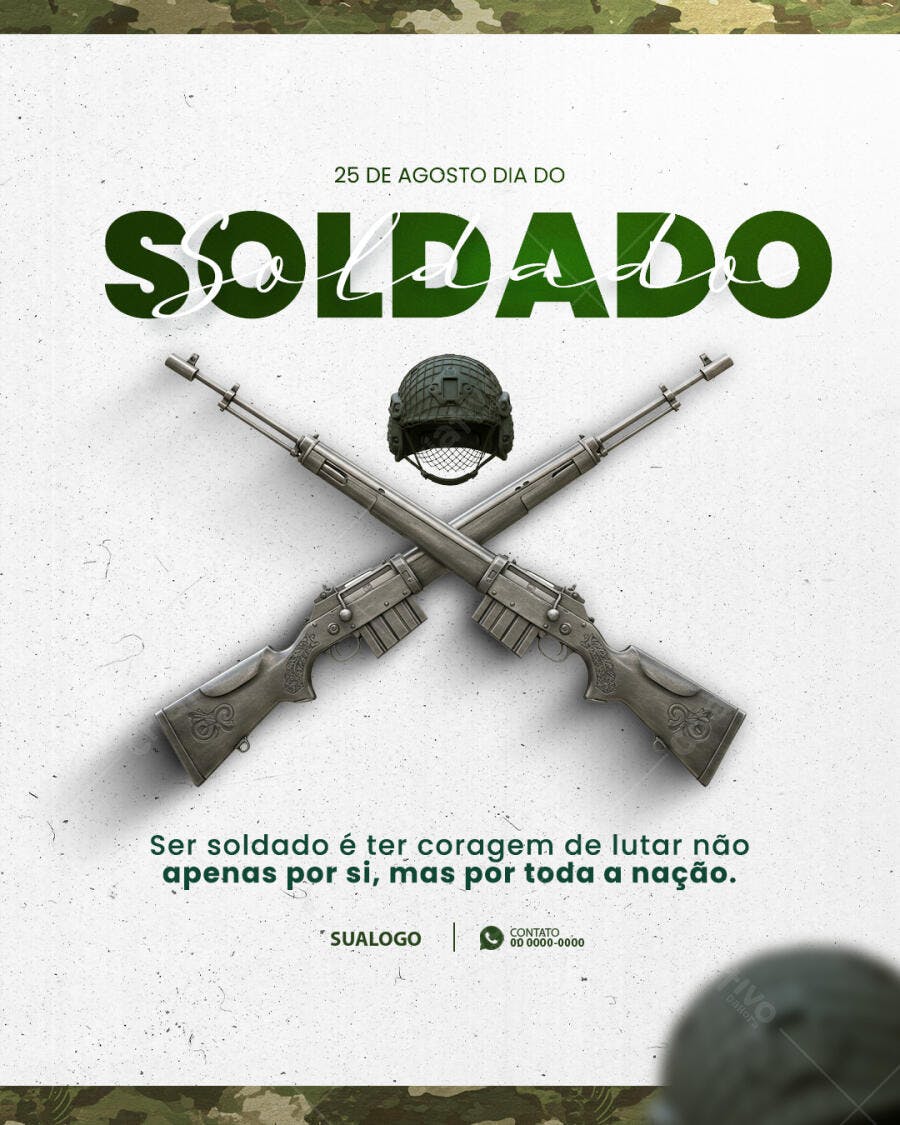 Flyer Dia do Soldado PSD Editável