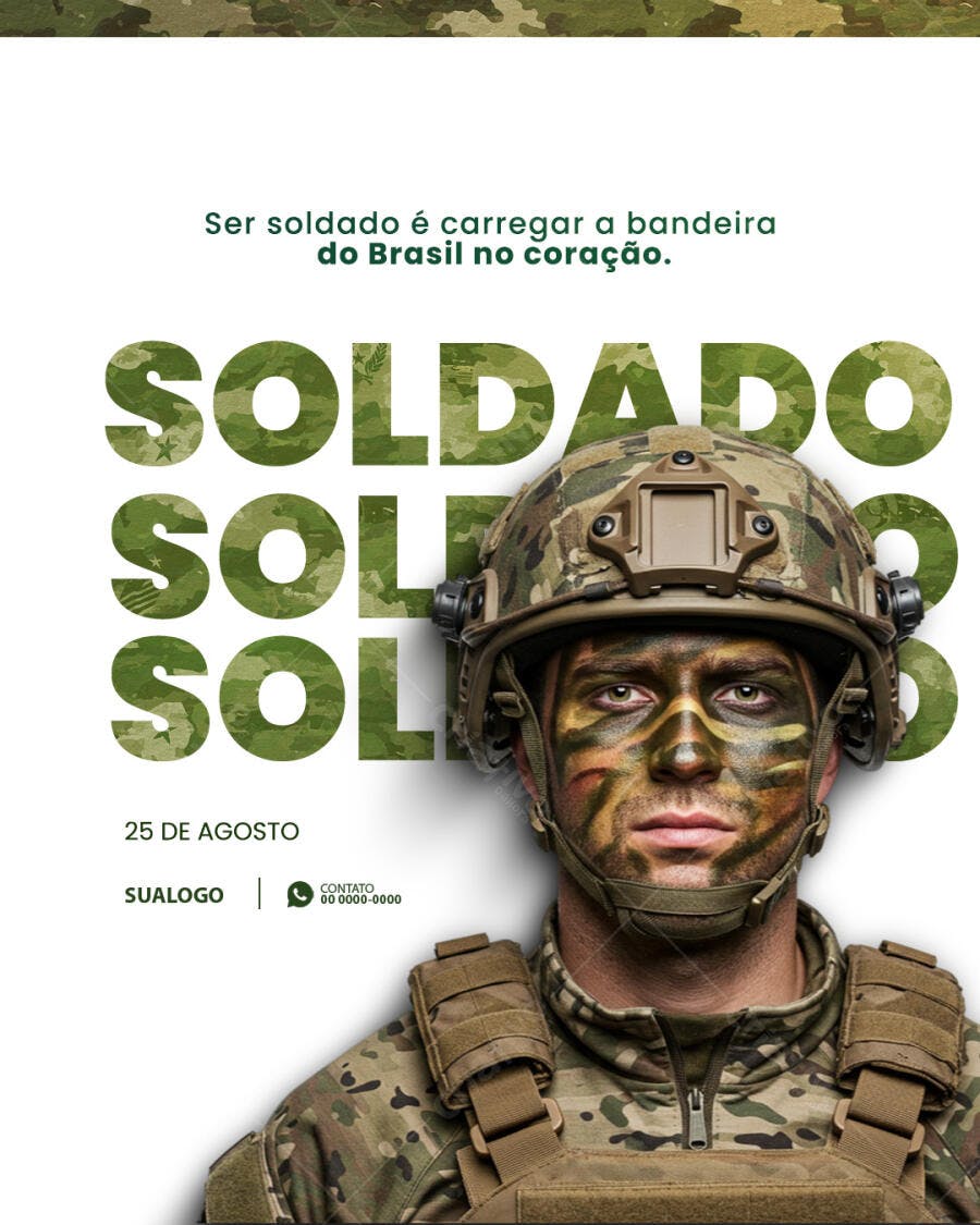 Flyer Dia do Soldado PSD Editável