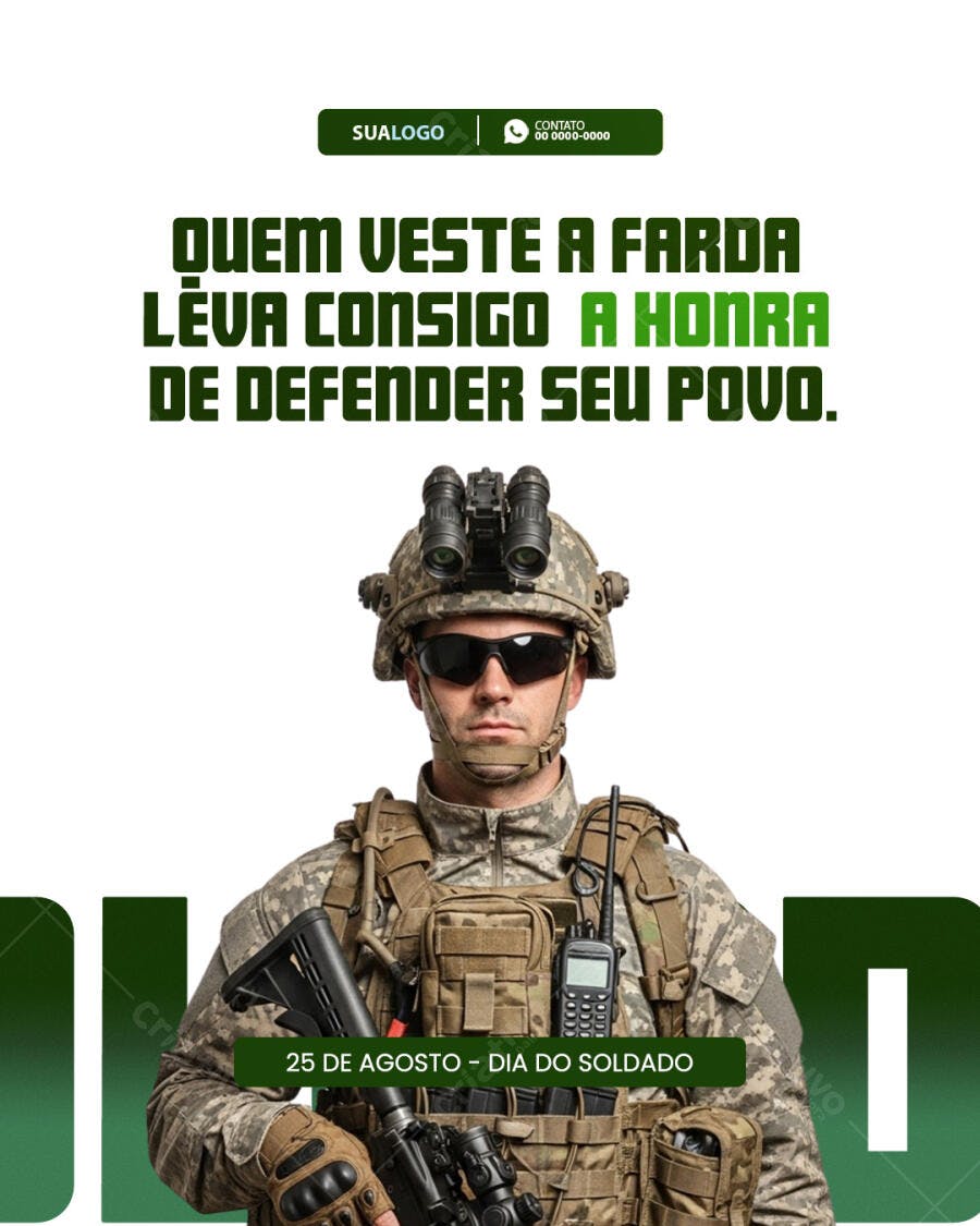 Postagem Dia do Soldado PSD Editável