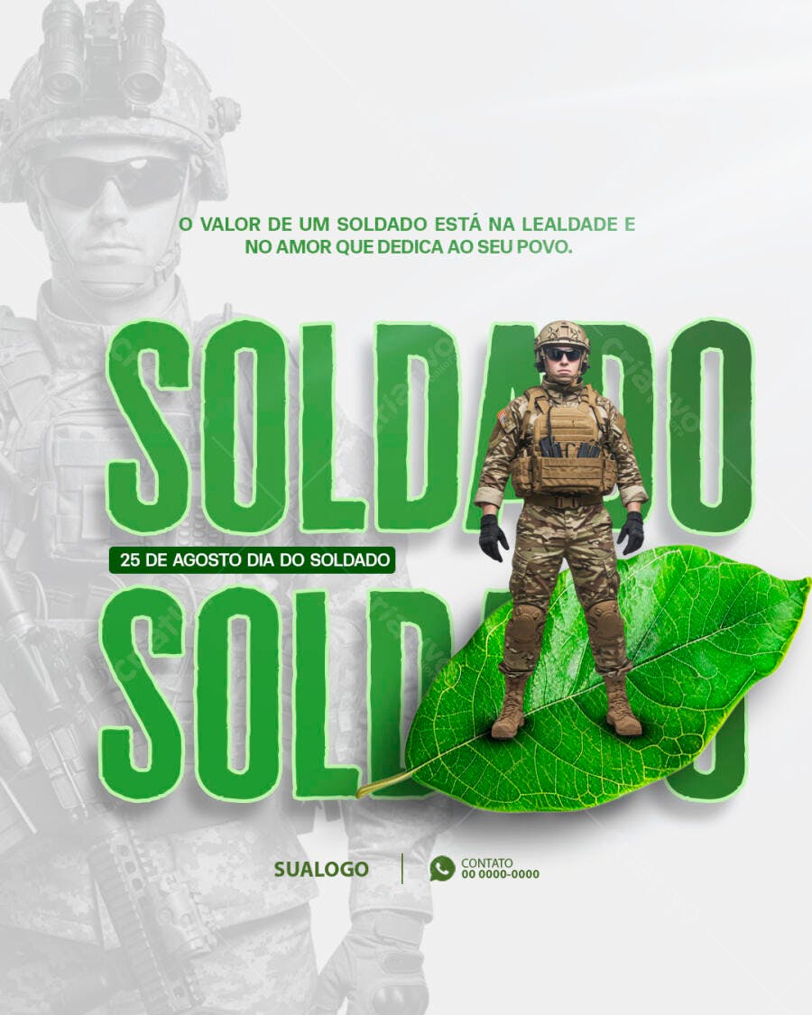 Flyer Dia do Soldado PSD Editável
