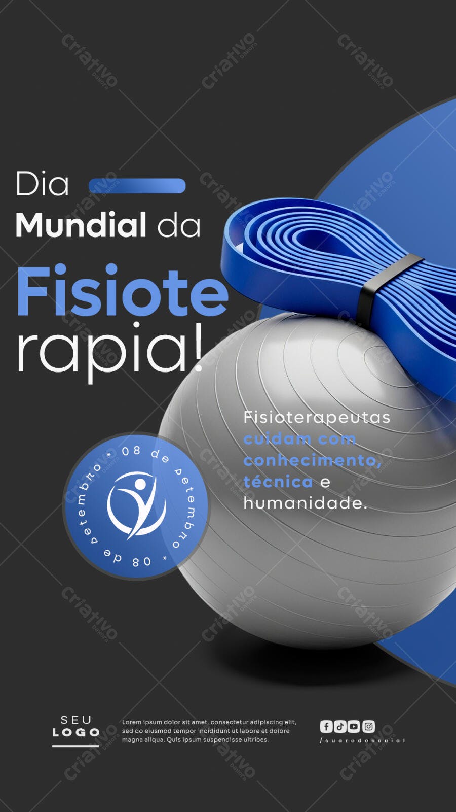 Flyer Dia Mundial da Fisioterapia PSD Editável