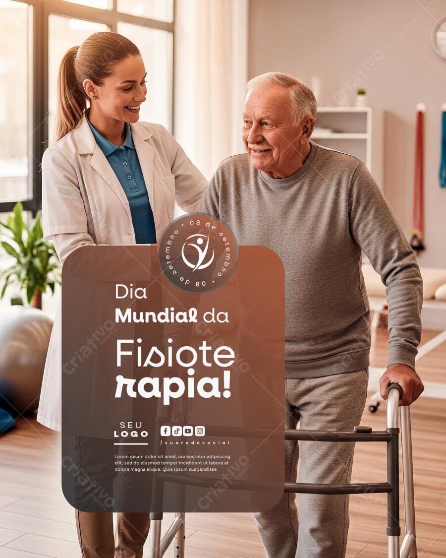 Flyer Dia Mundial da Fisioterapia PSD Editável