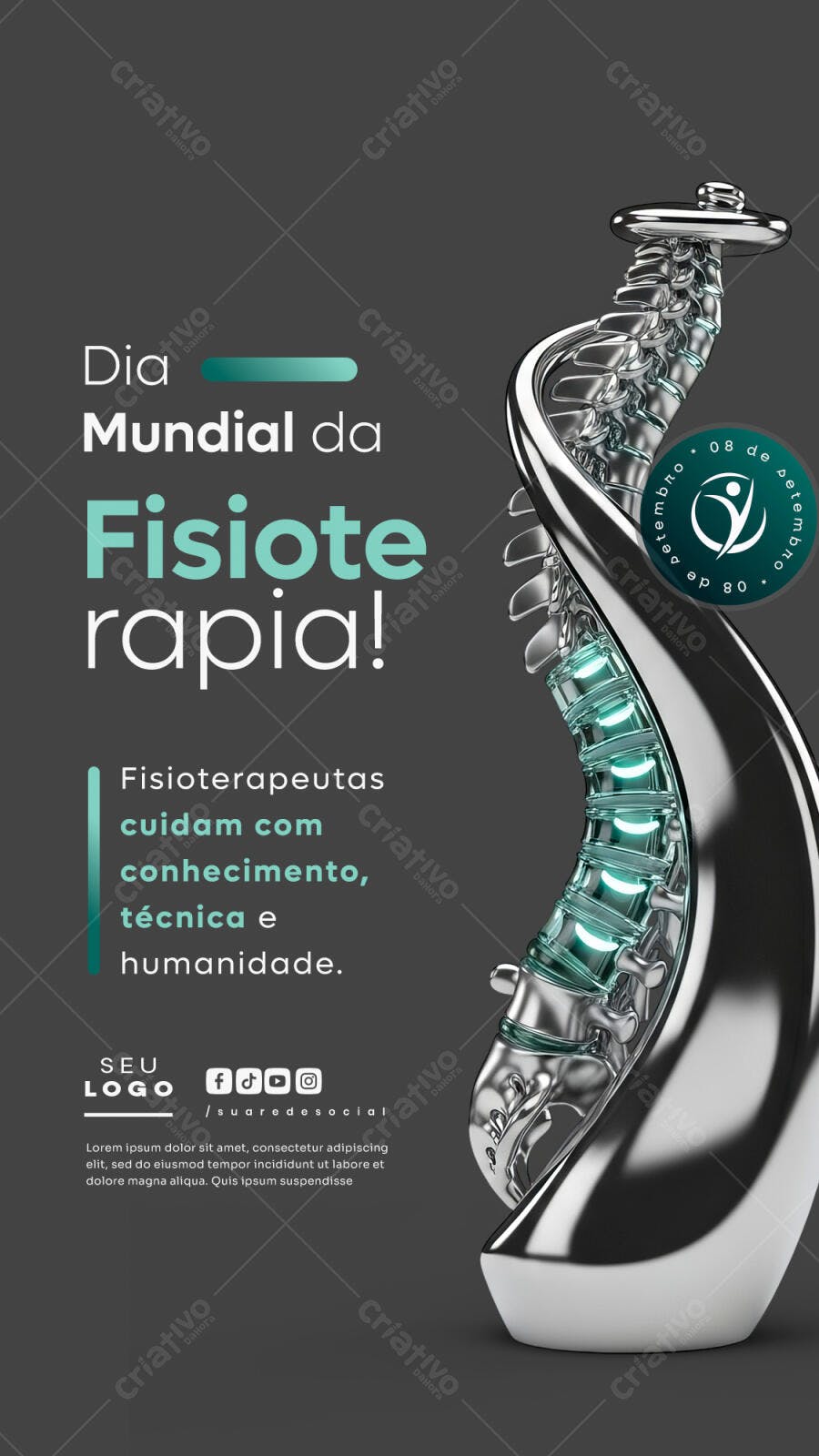 Flyer Dia Mundial da Fisioterapia PSD Editável