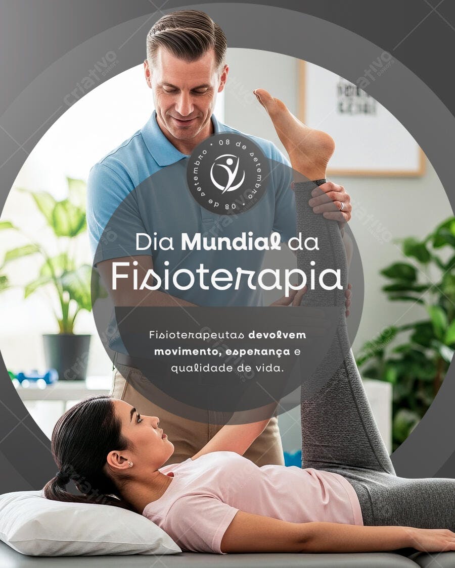 Flyer Dia Mundial da Fisioterapia PSD Editável