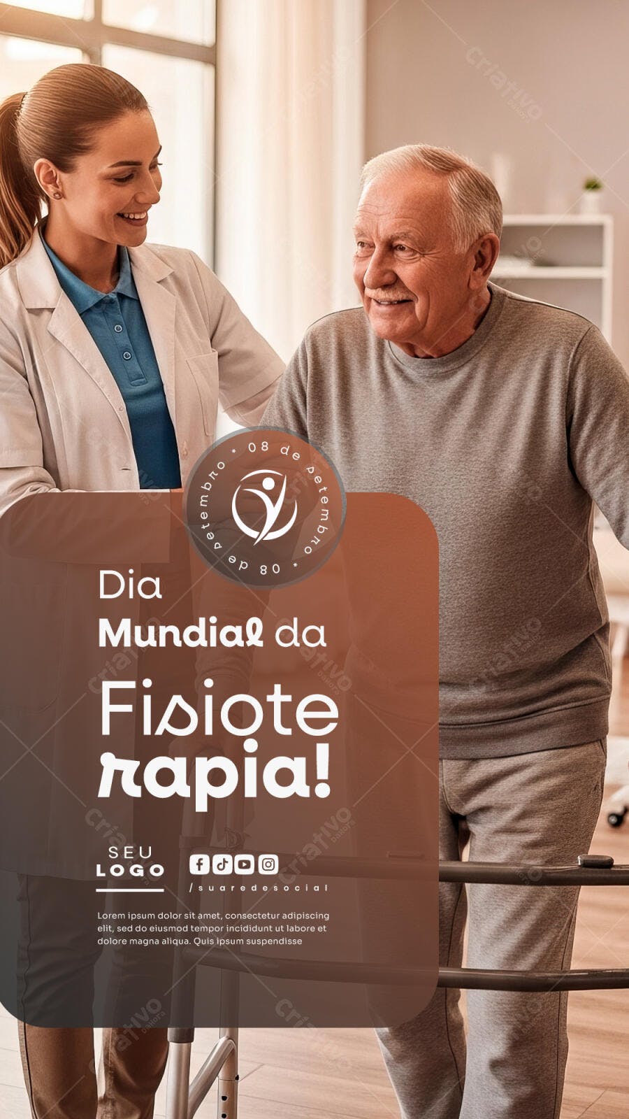 Flyer Dia Mundial da Fisioterapia PSD Editável
