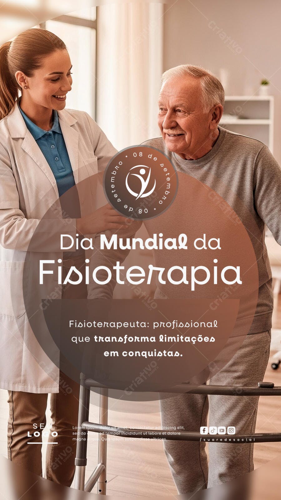 Flyer Dia Mundial da Fisioterapia PSD Editável