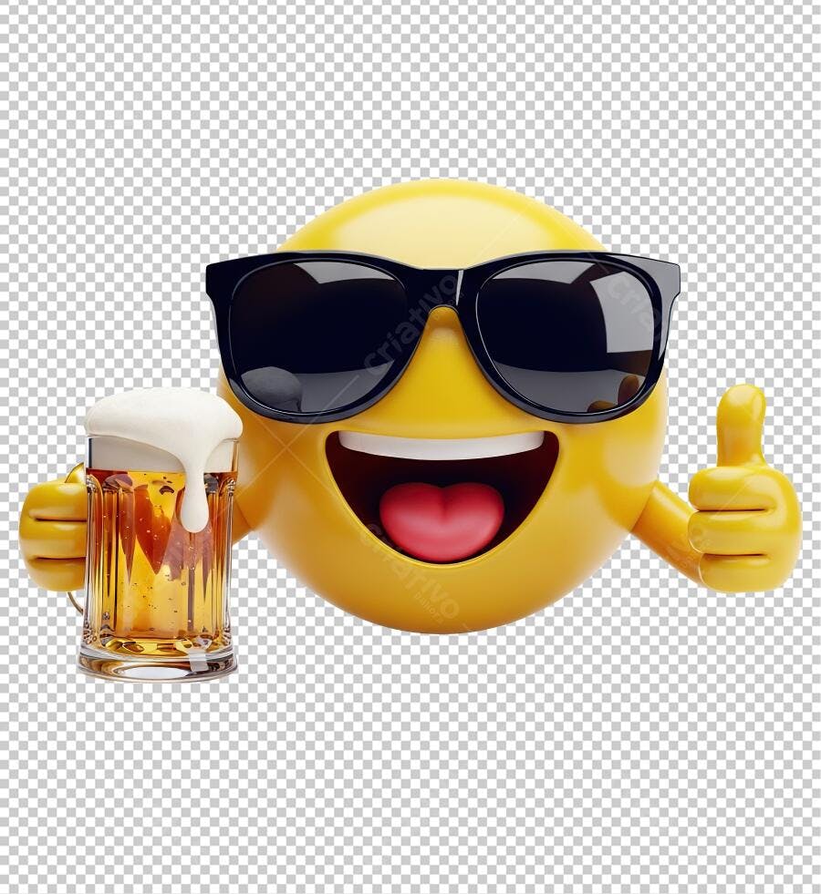 Icone Emoji Cerveja PNG com fundo transparente