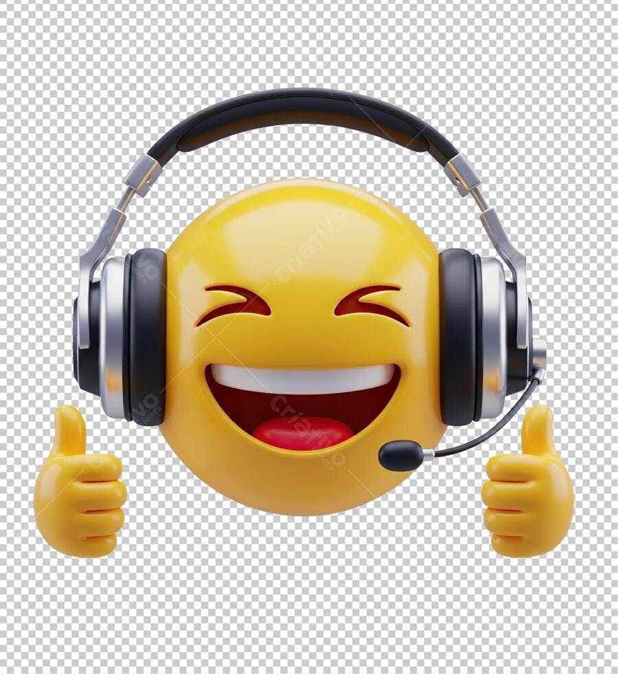 Ícone Emoji Atendimento ao Cliente PNG com fundo transparente