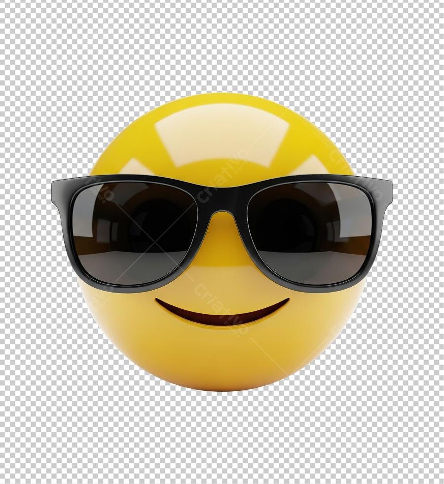 Icone Emoji com óculos PNG com fundo transparente