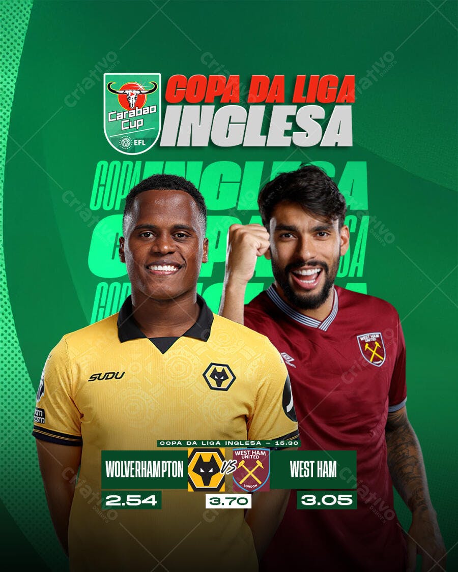 Flyer Copa da Liga Inglesa PSD Editável