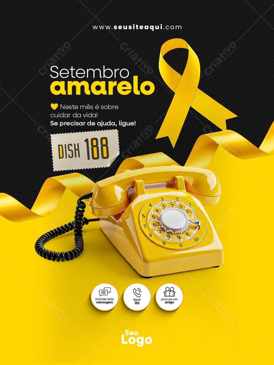 Flyer Setembro Amarelo PSD Editável