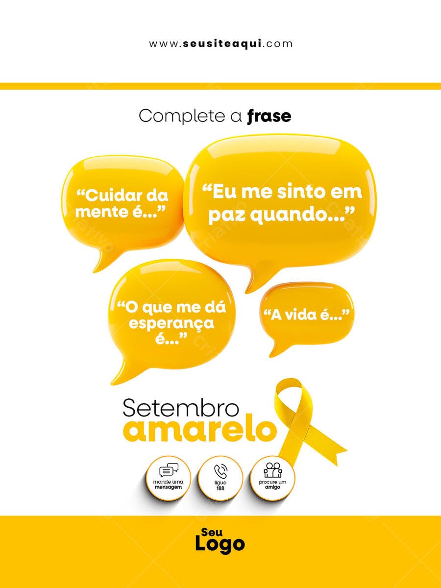 Flyer Setembro Amarelo PSD Editável