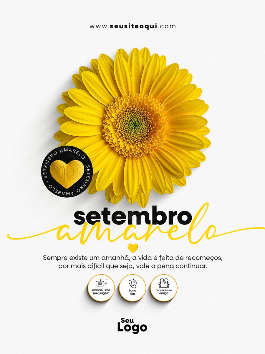 Post para Setembro Amarelo PSD Editável