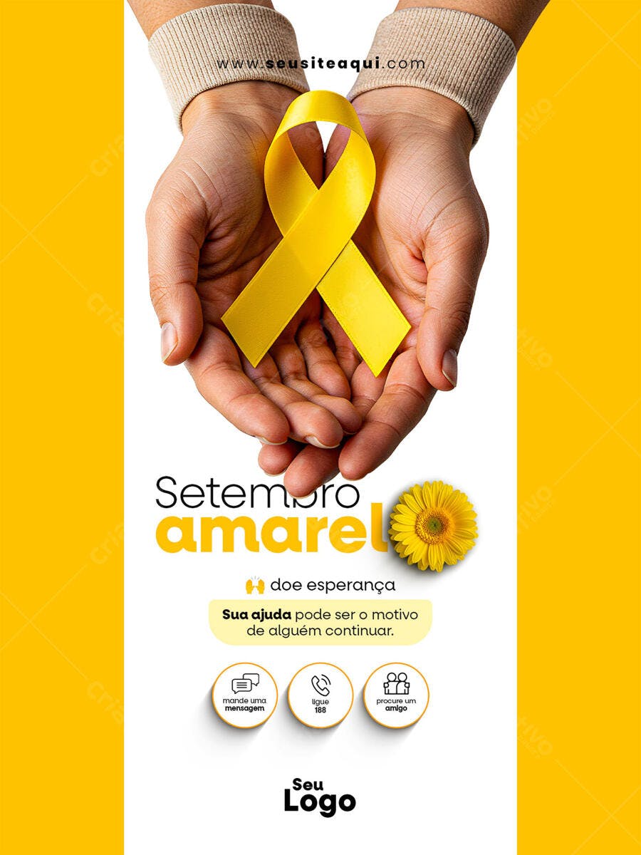 Flyer Setembro Amarelo PSD Editável