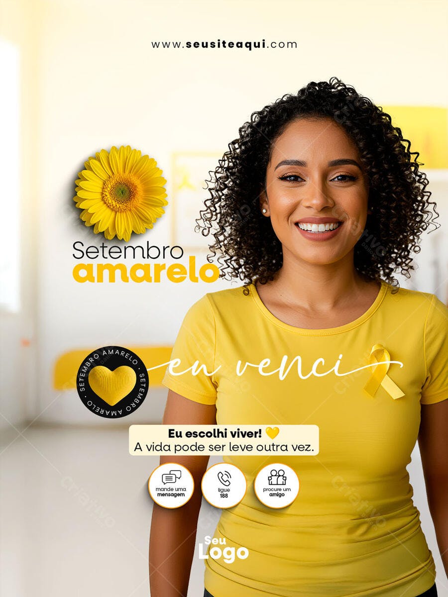 Post para Setembro Amarelo PSD Editável