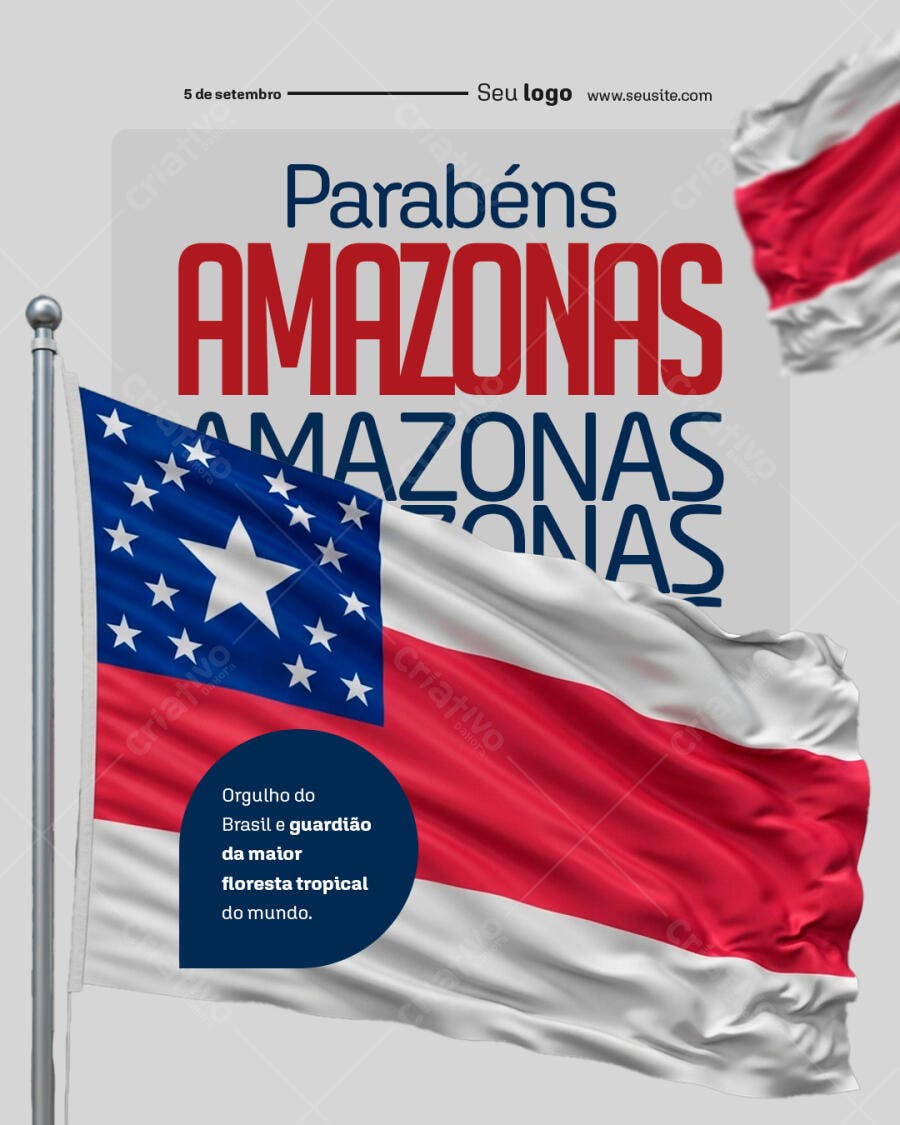 Flyer Dia do Amazonas PSD Editável