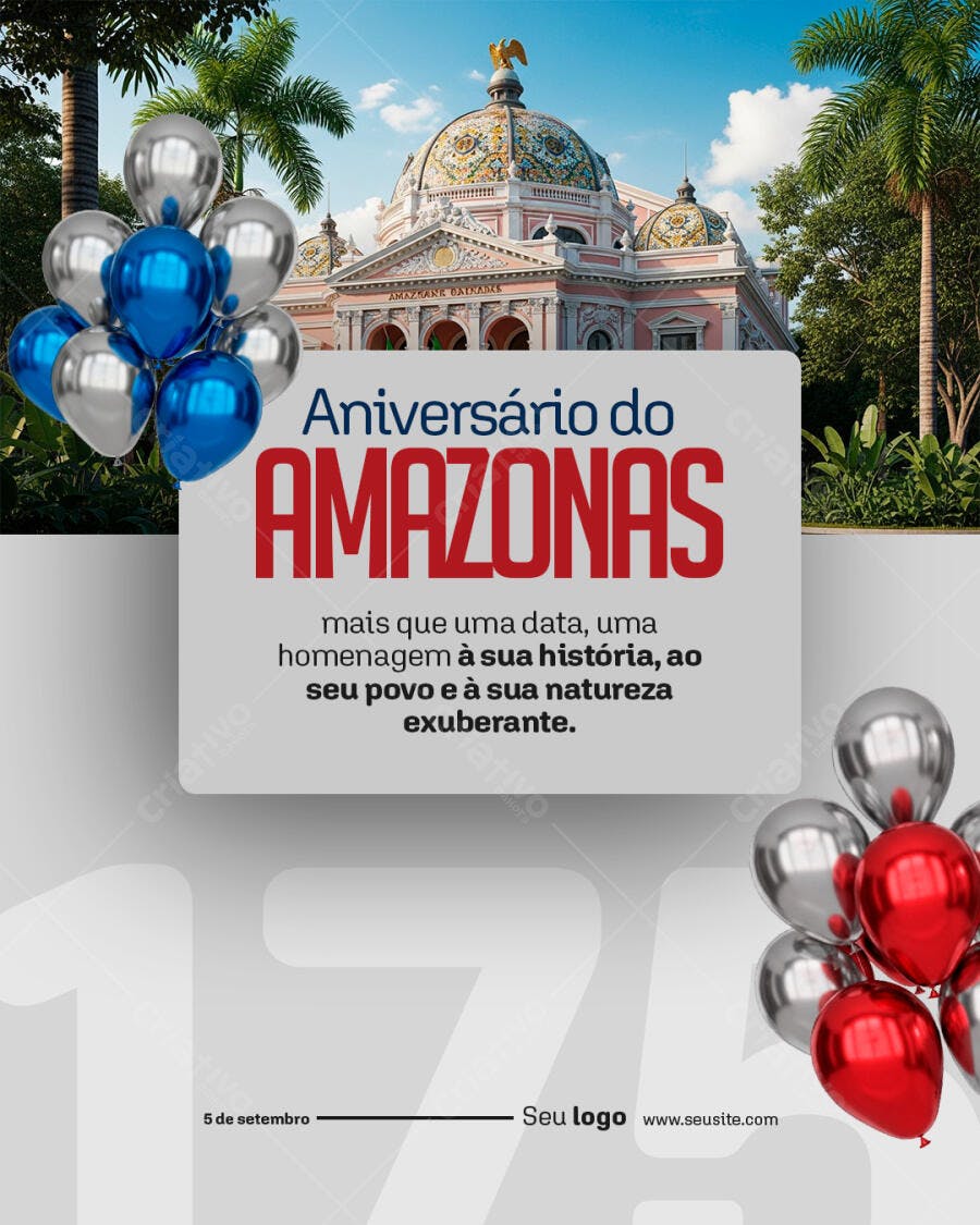 Flyer para Aniversário do Amazonas PSD Editável