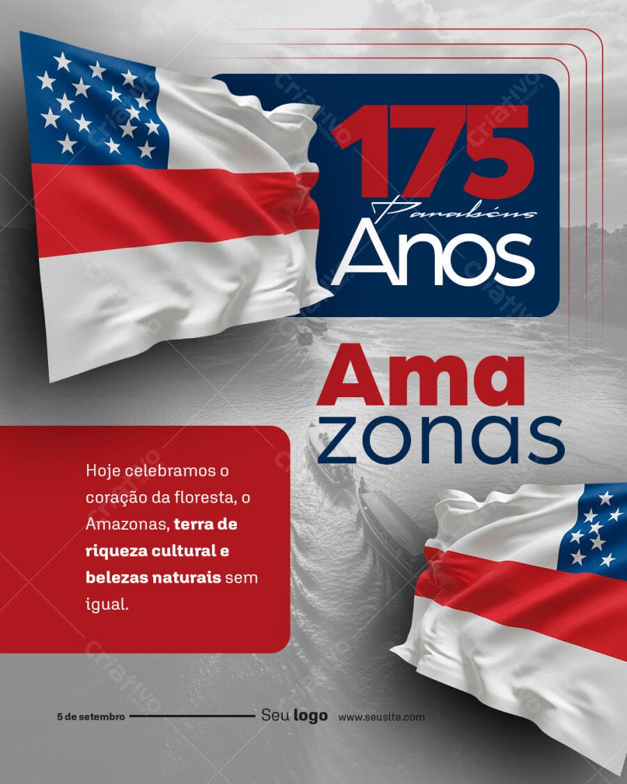Flyer 175 Anos Amazonas PSD Editável