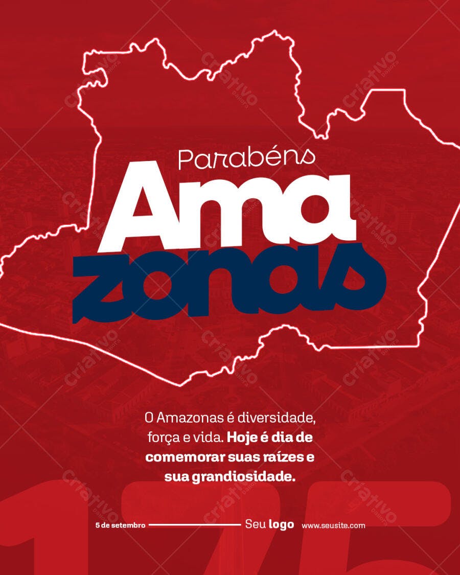 Flyer Dia do Amazonas PSD Editável