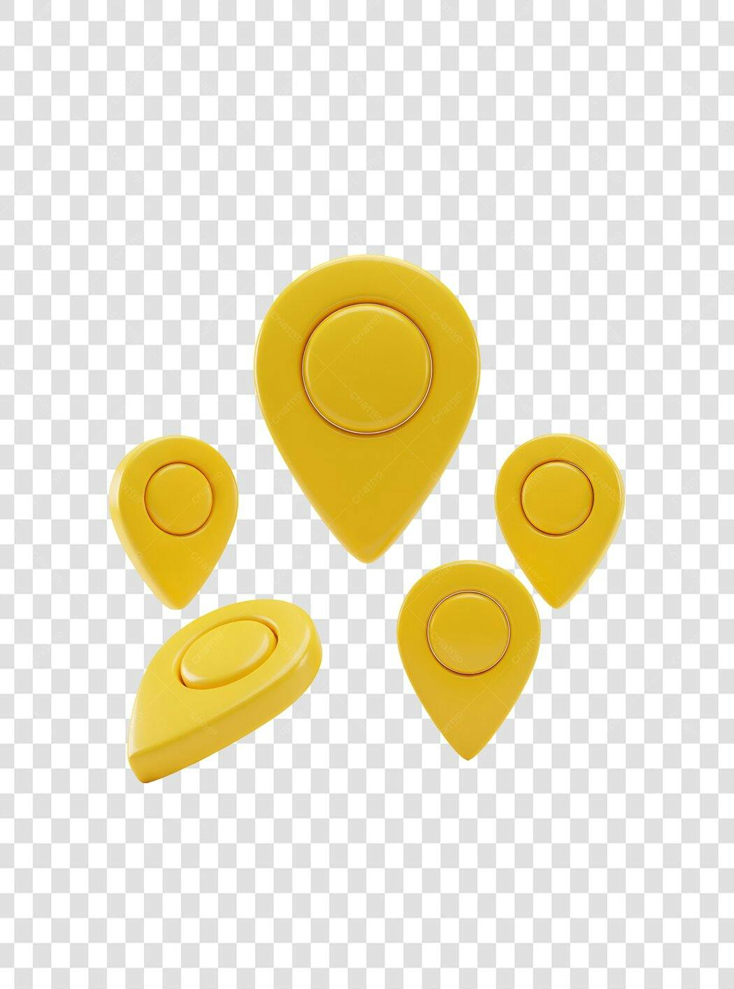 Icones de localização amarela PNG com fundo transparente
