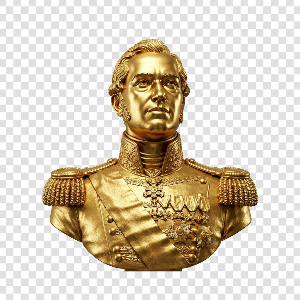 Icone busto dourado general PNG com fundo transparente