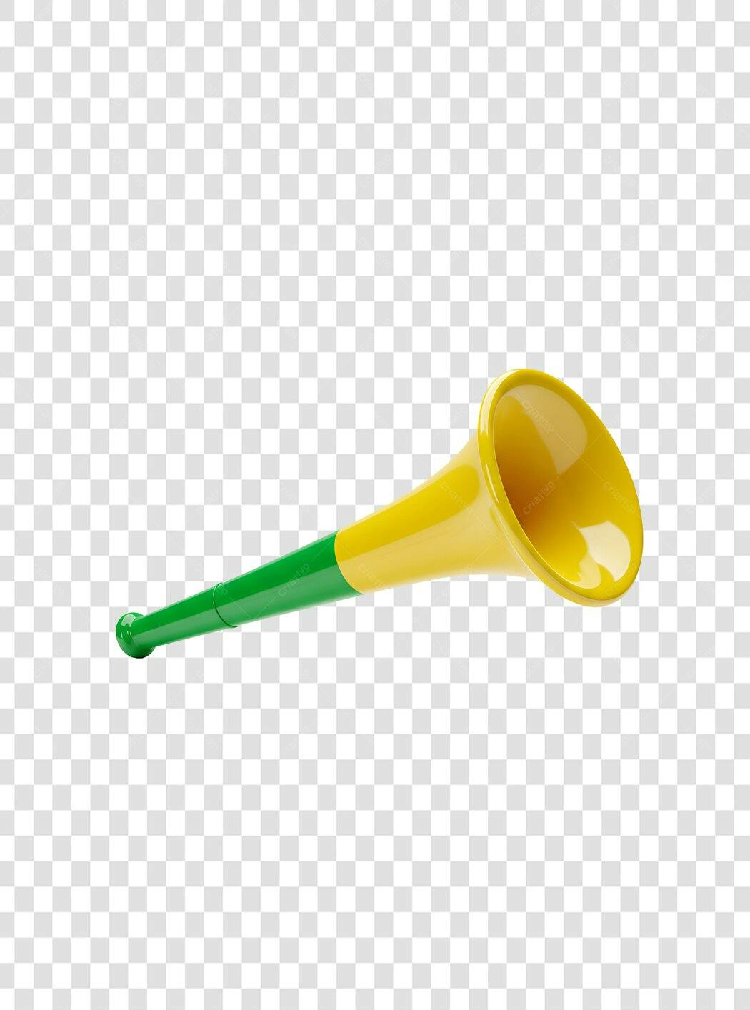 Icone de Vuvuzela Verde e Amarela PNG com fundo transparente