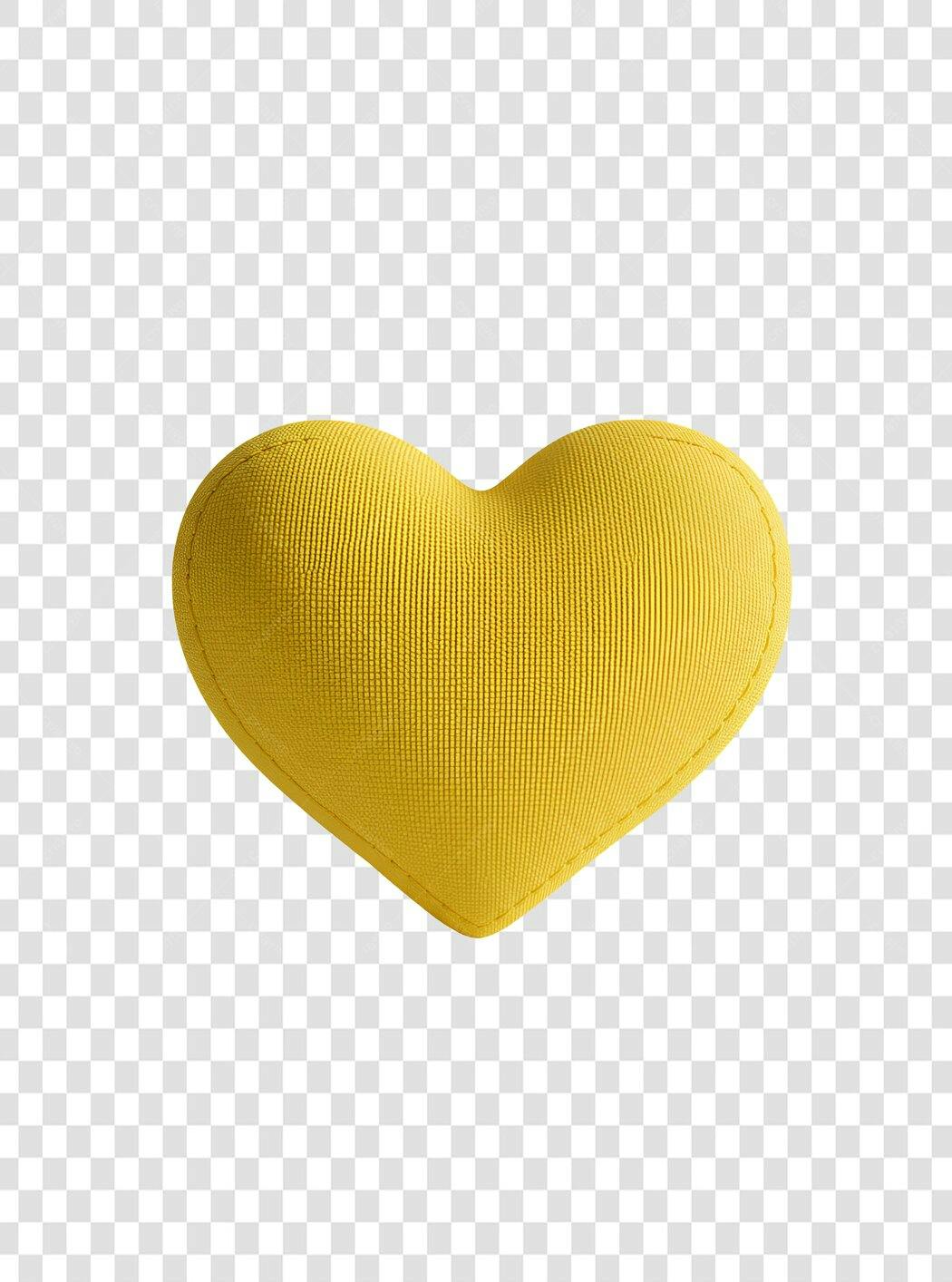 Icone Dia dos Namorados coração amarelo PNG com fundo transparente