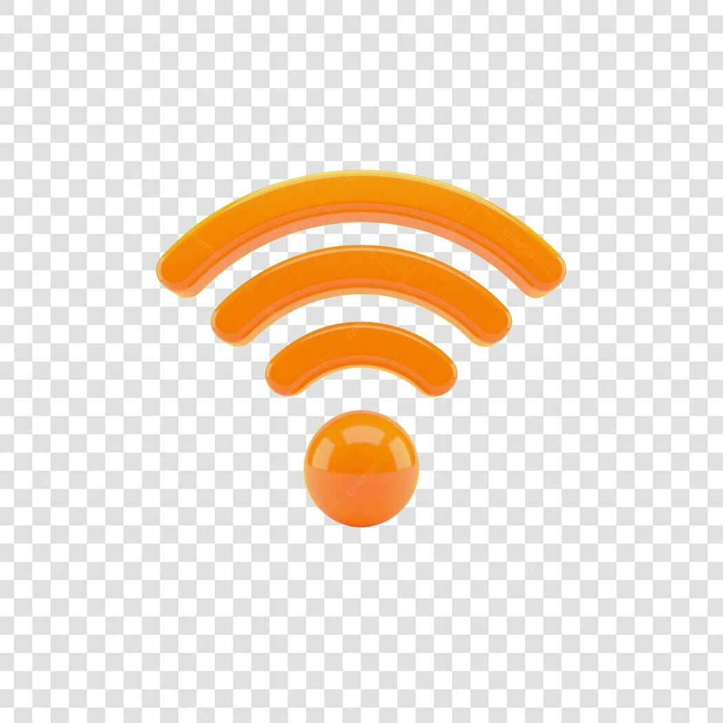 Ícone Wifi Laranja PNG com fundo transparente