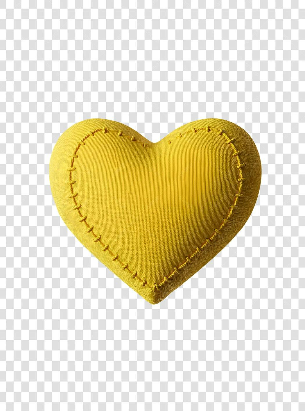 Icone Dia dos Namorados coração amarelo PNG com fundo transparente