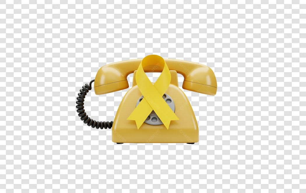 Icone Telefone Fita Amarela PNG com fundo transparente