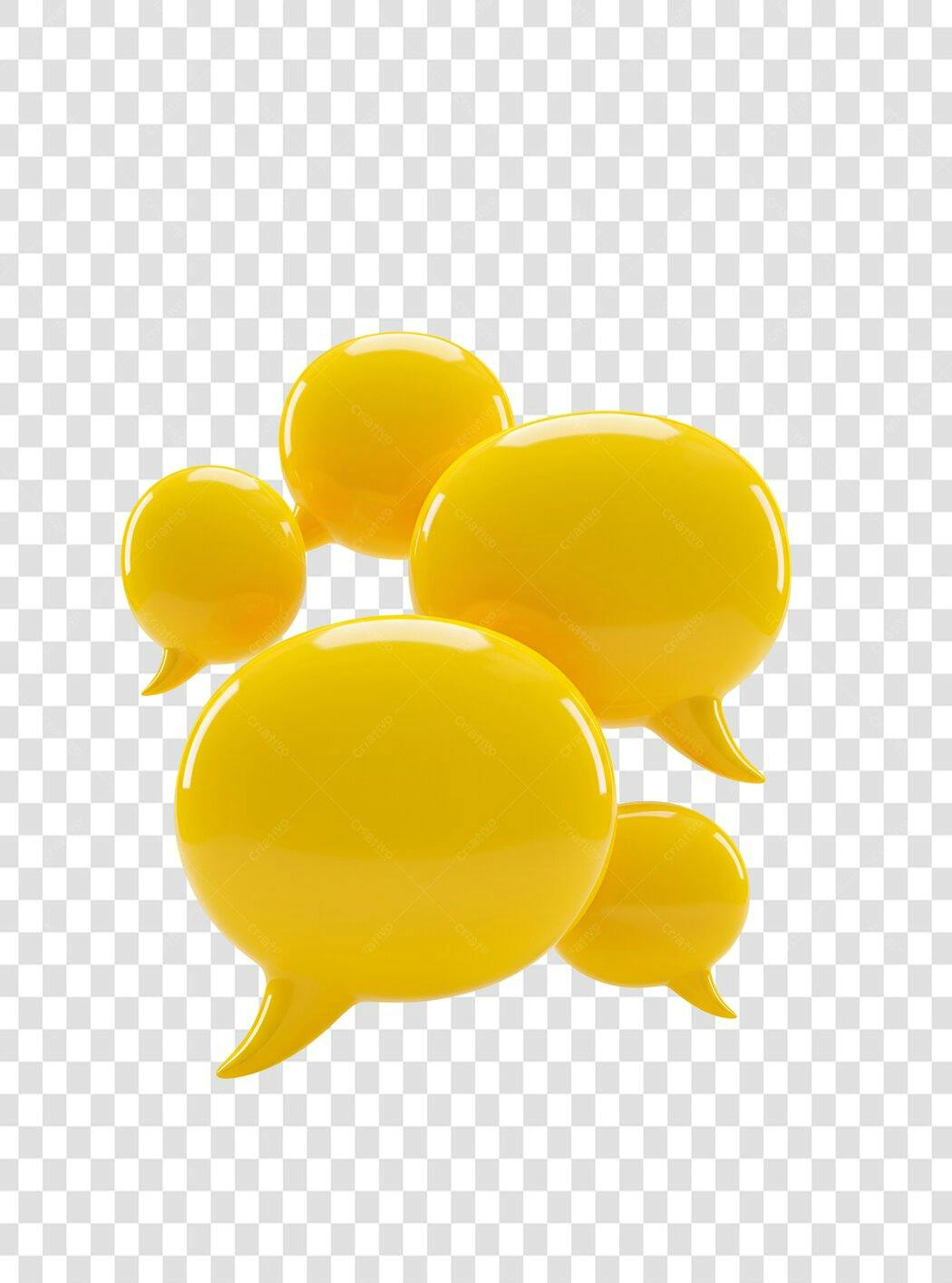 Icones de Balões de Conversa Amarelos PNG com fundo transparente