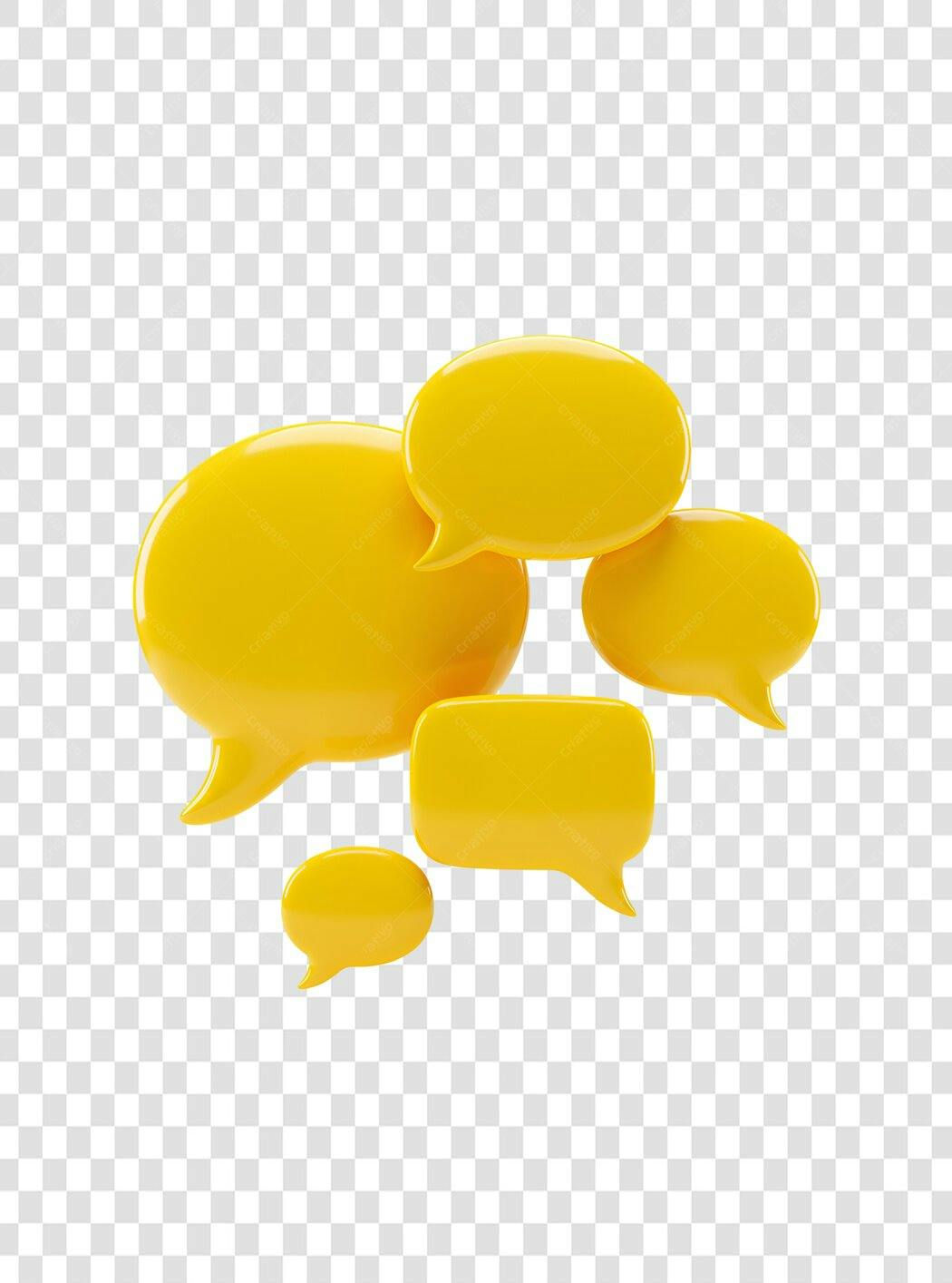 Ícones de Balões de Conversa Amarelos PNG com fundo transparente