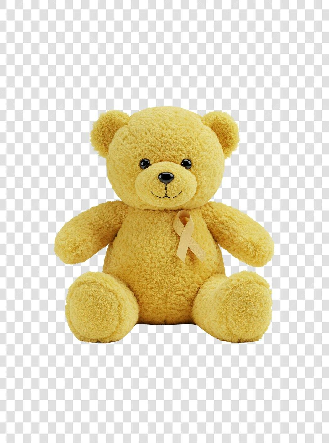 Icone Ursinho de Pelúcia Amarelo PNG com fundo transparente