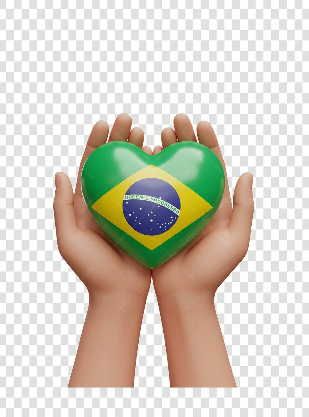 Icone coração Brasil PNG com fundo transparente