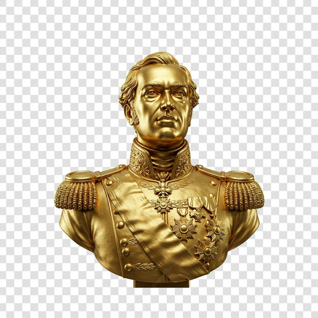 Icone busto dourado militar PNG com fundo transparente