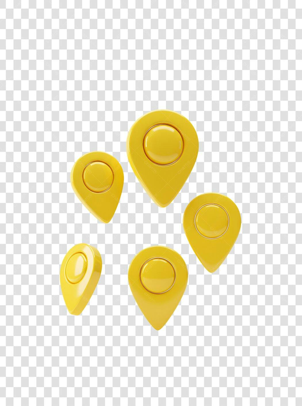 Icones de localização amarela PNG com fundo transparente