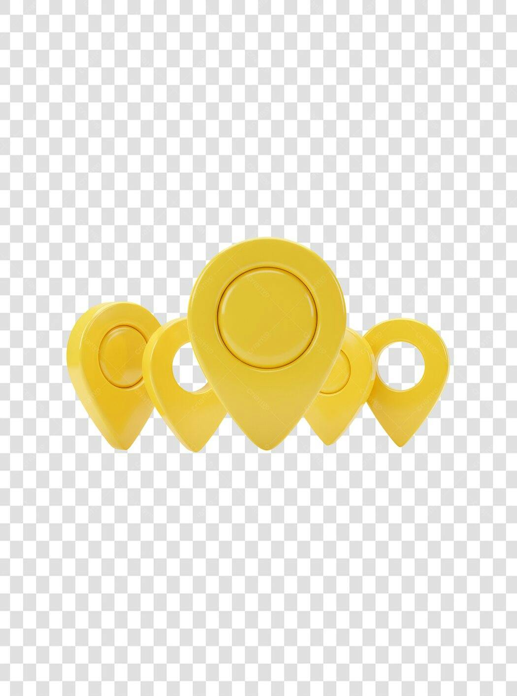 Icones de localização amarela PNG com fundo transparente