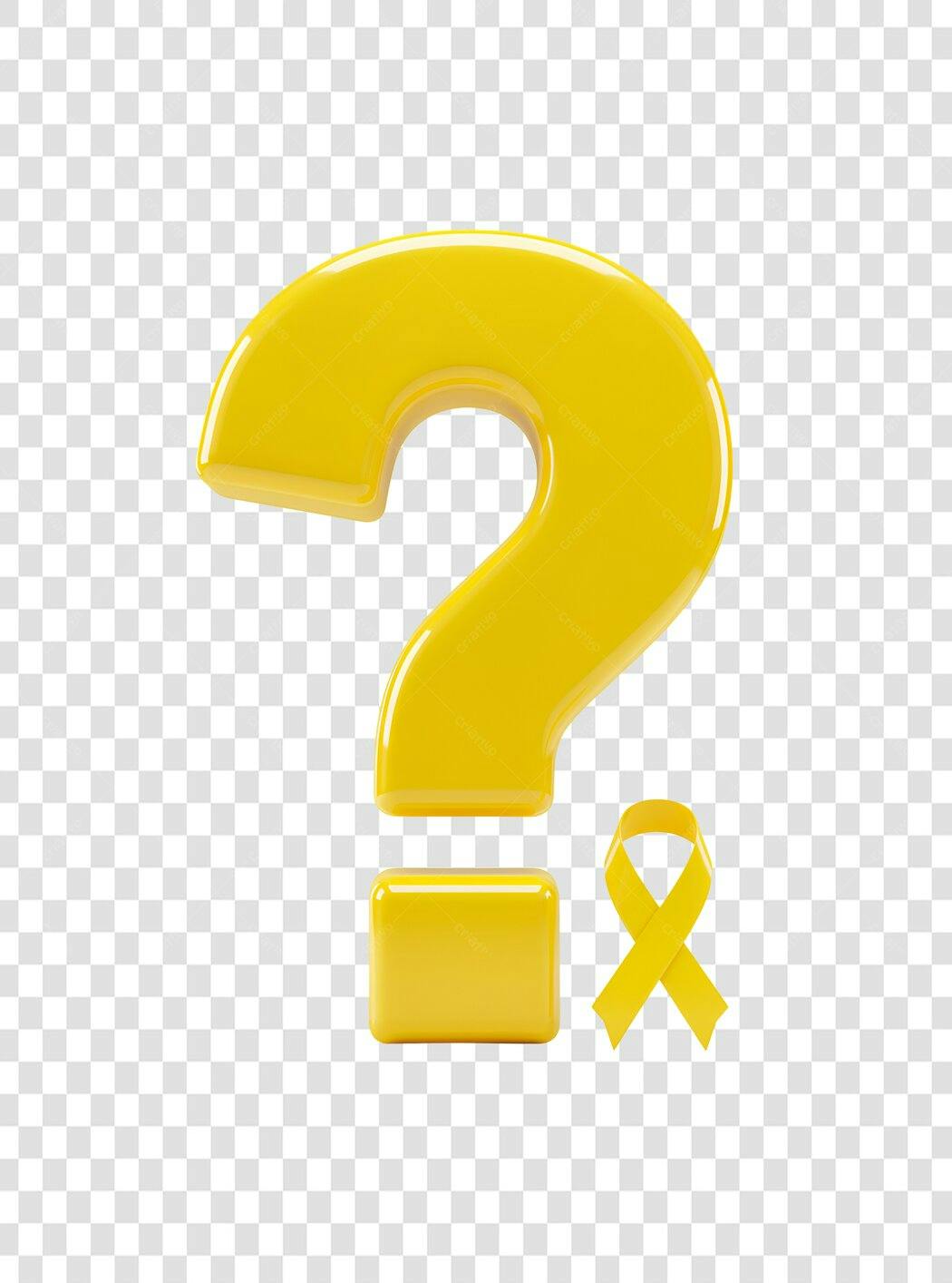 Ícone Perguntas Frequentes Amarelo PNG com fundo transparente