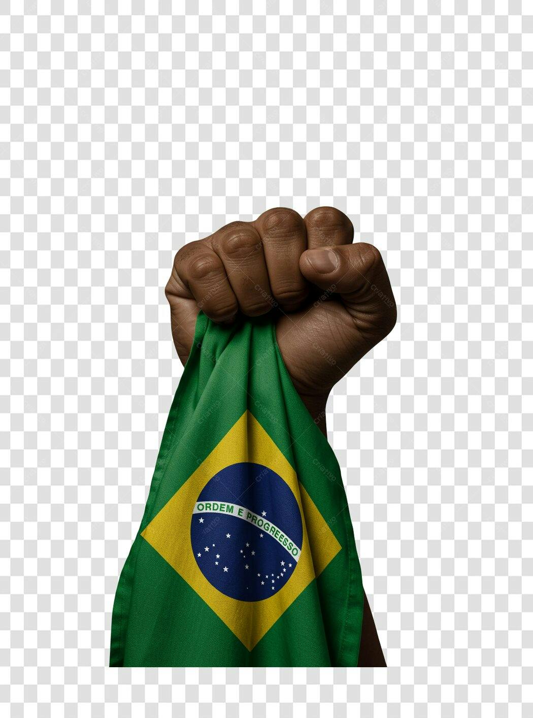 Bandeira Brasil Punho PNG com fundo transparente