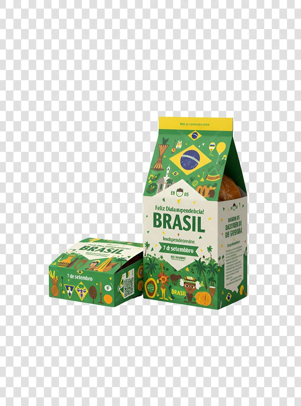 Embalagem Dia da Independência Brasil PNG com fundo transparente