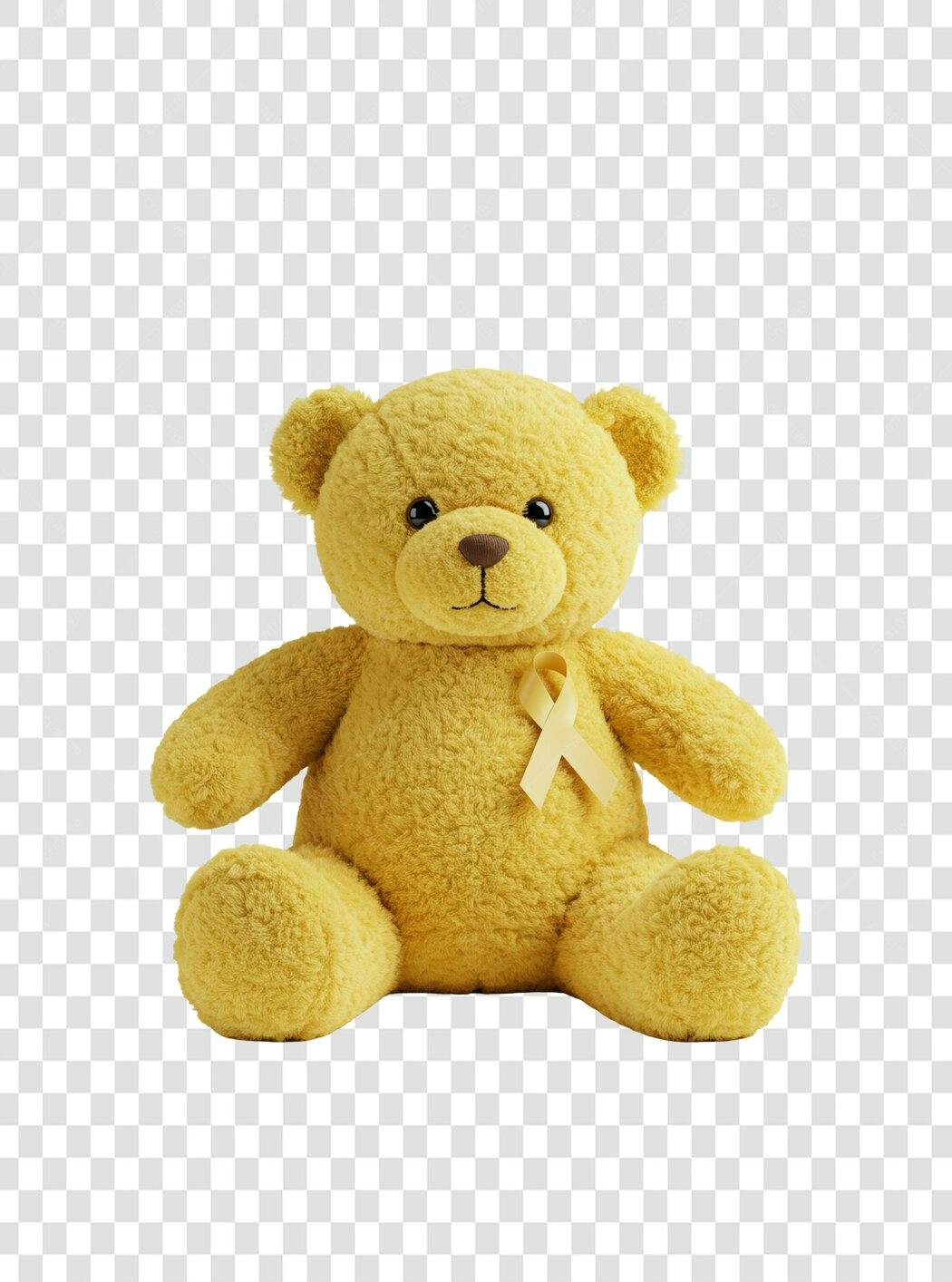 Icone Ursinho de Pelúcia Amarelo PNG com fundo transparente