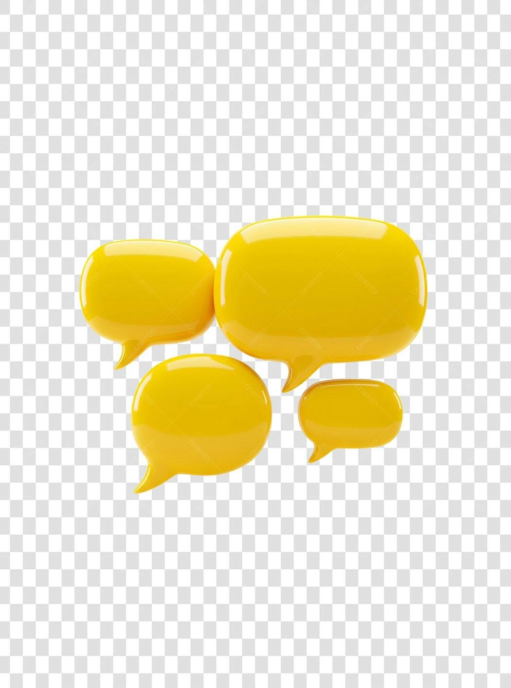 Icones de Balões de Conversa Amarelos PNG com fundo transparente