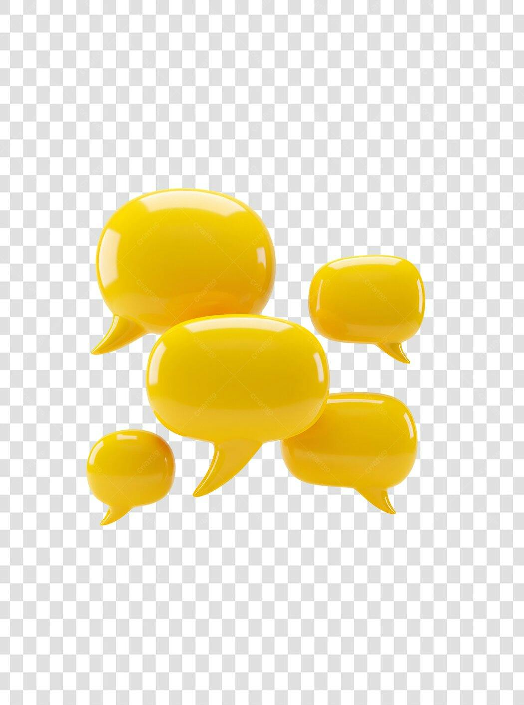 Icones de Balão de Conversa Amarelo PNG com fundo transparente